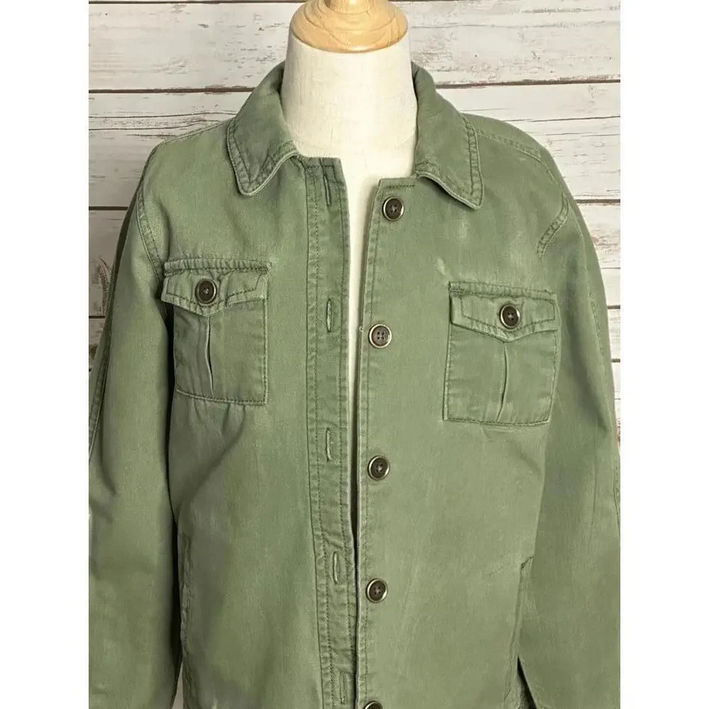 Gymboree unisex olive green Wild At Heart cotton utility jacket Size M(7-9)